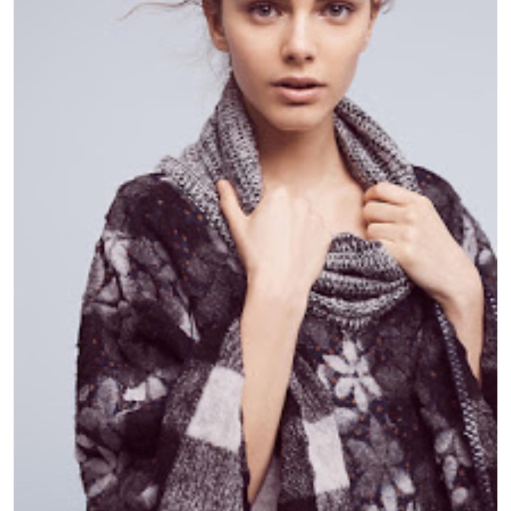 Anthropologie Wintertide Poncho - Reversible